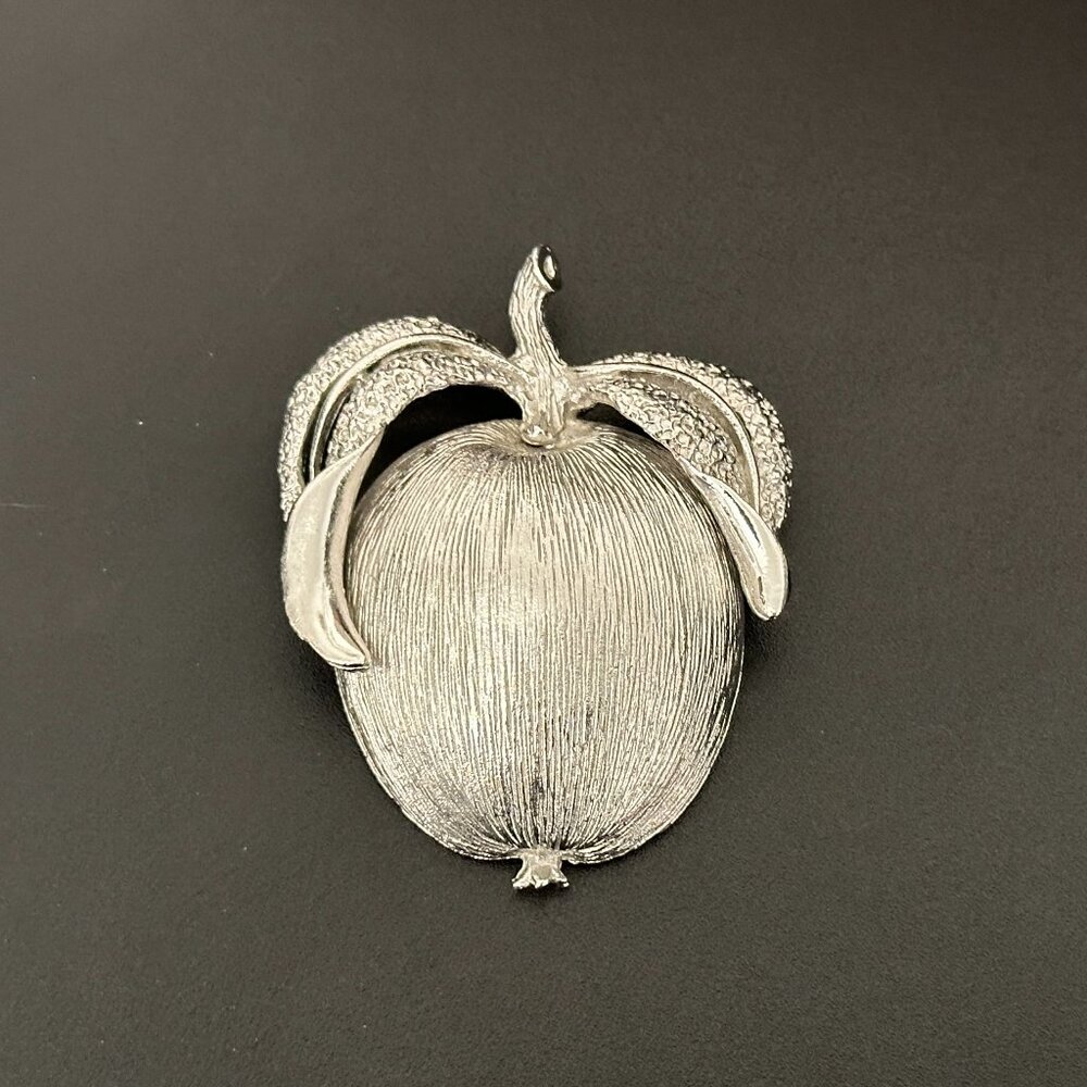 Magnificent Vintage Textured Apple Brooch by Sarah Coventry Adam's Delight